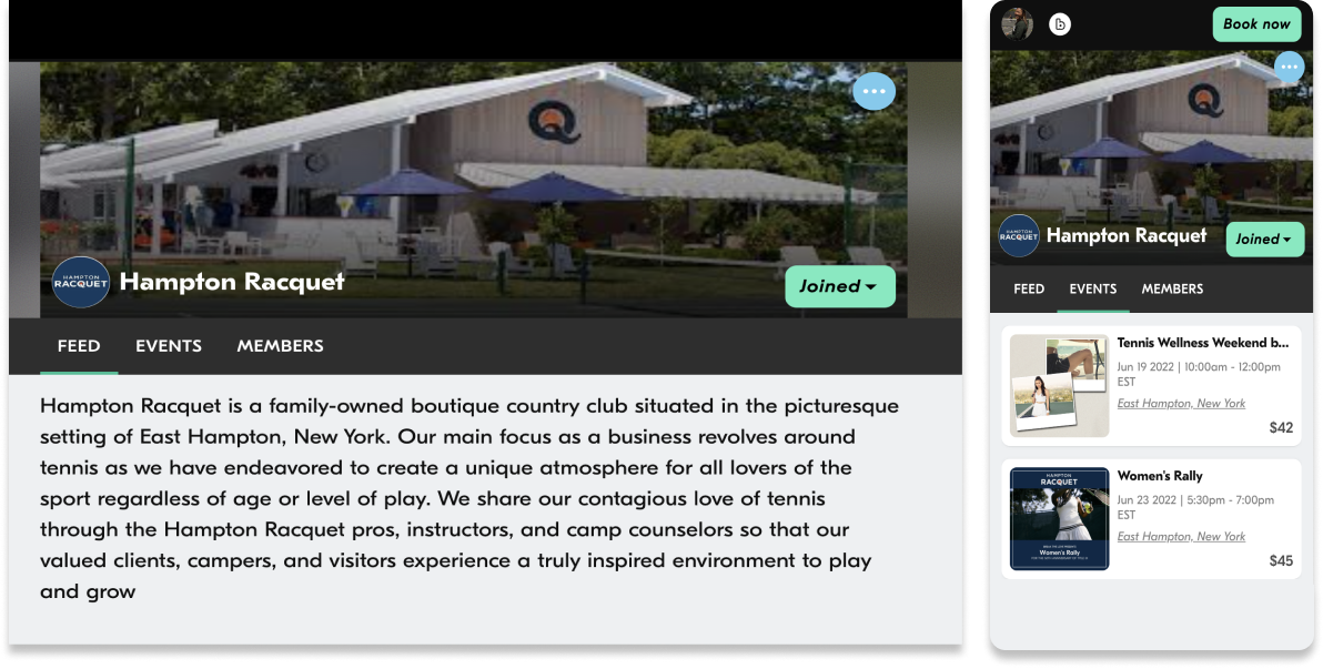 Hampton Racquet BreakOS club hosting demo